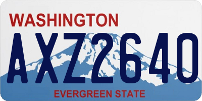 WA license plate AXZ2640