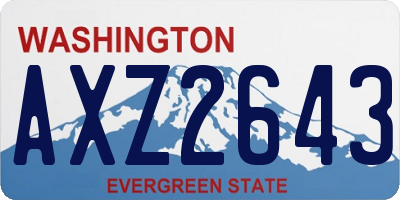 WA license plate AXZ2643