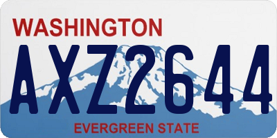 WA license plate AXZ2644
