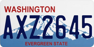 WA license plate AXZ2645
