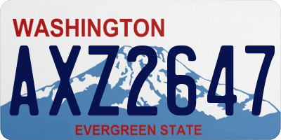WA license plate AXZ2647