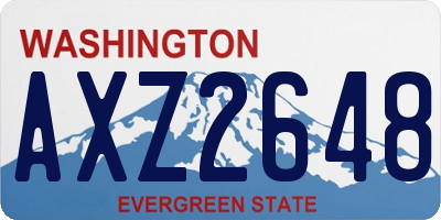 WA license plate AXZ2648
