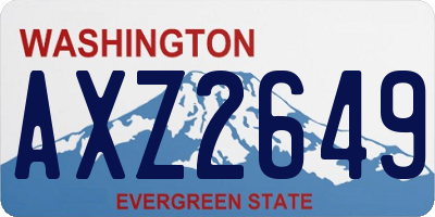 WA license plate AXZ2649
