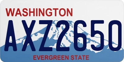 WA license plate AXZ2650