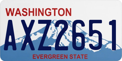 WA license plate AXZ2651