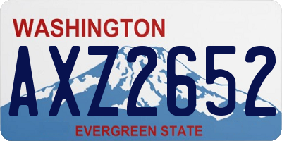WA license plate AXZ2652