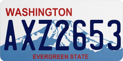 WA license plate AXZ2653
