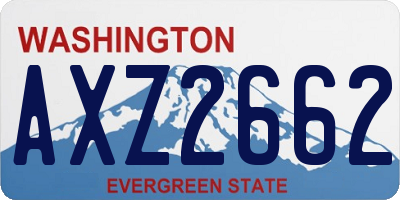WA license plate AXZ2662