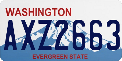 WA license plate AXZ2663
