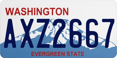 WA license plate AXZ2667