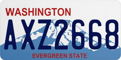 WA license plate AXZ2668