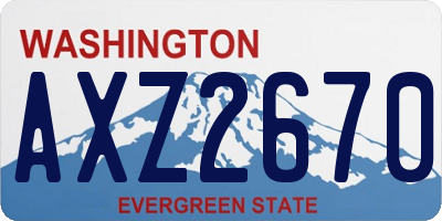 WA license plate AXZ2670