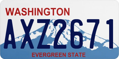 WA license plate AXZ2671
