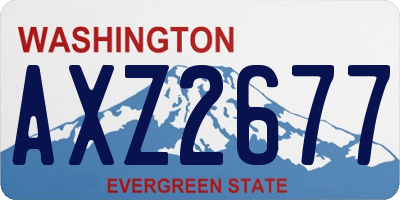 WA license plate AXZ2677