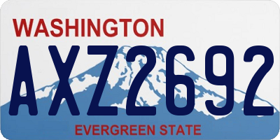 WA license plate AXZ2692