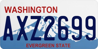 WA license plate AXZ2699
