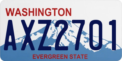 WA license plate AXZ2701