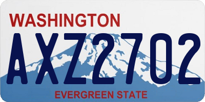 WA license plate AXZ2702