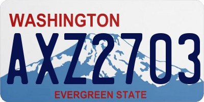 WA license plate AXZ2703