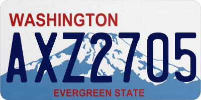 WA license plate AXZ2705