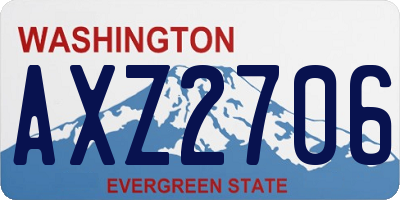 WA license plate AXZ2706