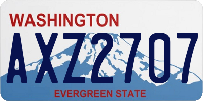 WA license plate AXZ2707