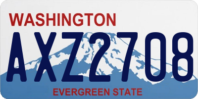WA license plate AXZ2708