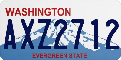 WA license plate AXZ2712