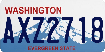 WA license plate AXZ2718