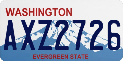 WA license plate AXZ2726