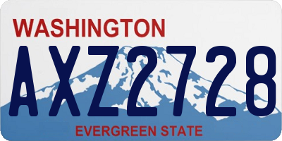 WA license plate AXZ2728