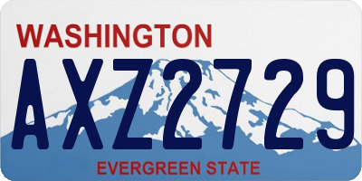 WA license plate AXZ2729