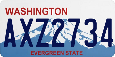 WA license plate AXZ2734