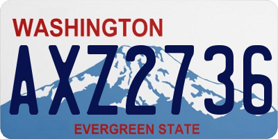 WA license plate AXZ2736
