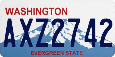 WA license plate AXZ2742
