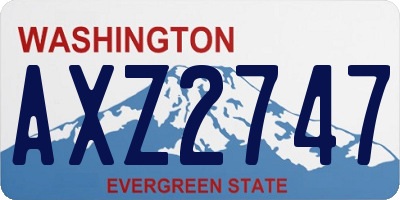 WA license plate AXZ2747