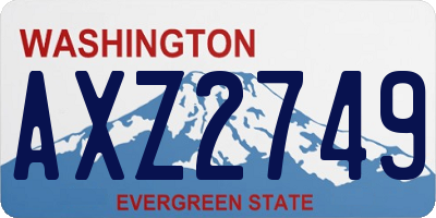 WA license plate AXZ2749