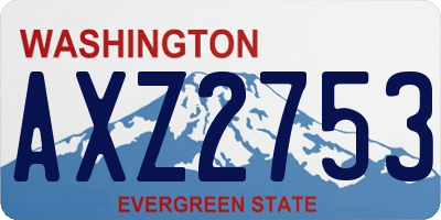 WA license plate AXZ2753