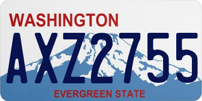WA license plate AXZ2755