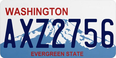 WA license plate AXZ2756