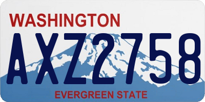 WA license plate AXZ2758