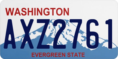 WA license plate AXZ2761