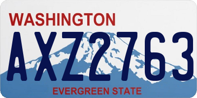 WA license plate AXZ2763