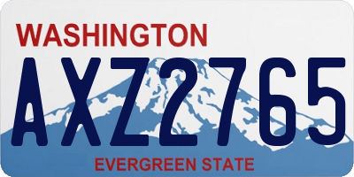 WA license plate AXZ2765