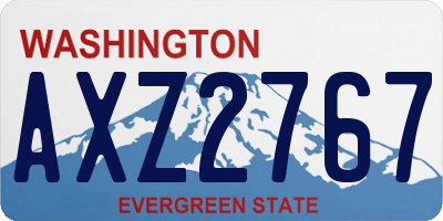 WA license plate AXZ2767