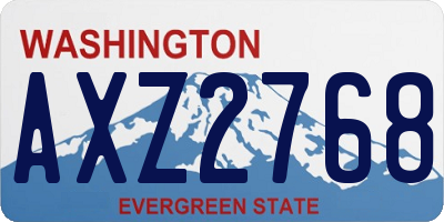 WA license plate AXZ2768