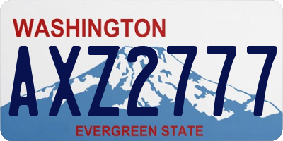 WA license plate AXZ2777