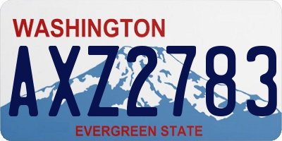 WA license plate AXZ2783