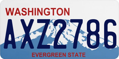 WA license plate AXZ2786
