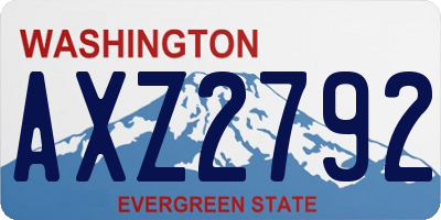 WA license plate AXZ2792